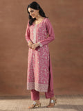 Libas Women'S Silk Blend Kurta Set (49515_Pink_L)
