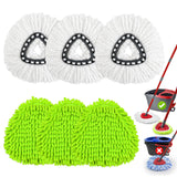 6 Pack Mop Heads Replacements for Ocedar,Mop Replace Head for O Cedar Easywring 1 Tank System,Microfiber & Chenille Mopp Refills