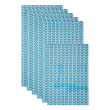 Bright Blue Herringbone Print Fridge Liner Set/6