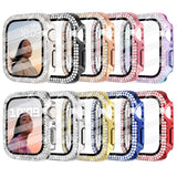 WINGLE 10 Pack for Apple Watch Screen Protector Case 41mm Series 9 8 7 with Tempered Glass, Bling Diamond Face Cover Glitter Rhi
