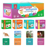 ALSOLIFE 301 Thick Flash Cards for Toddlers, 4-Level Language Builder Real Life Photos Flashcards for Speech Therapy and Prescho