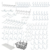 Hiltex 53108 100 Piece Metal Peg Board Hooks And Accessories Set, Pegboard Hooks Assortment, Bins & Hooks For Crafts, Organizer 