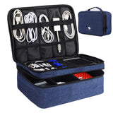 ORIENT FAMULAY Travel Electronics Organizer, Waterproof Cable Organizer Bag for Electronic Accessories Double Layer Large Shockp