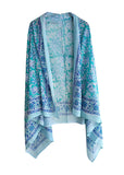 Bagru Block Print Pure Cotton Sarong, Sarong Beach Wrap, Cotton Sarong, Pareo, Summer Beach Pareo,Size 45X80 Inc (Sky Blue)