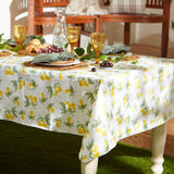 Dii Summer Lemon Vinyl Tabletop Collection Flannel Backed Tablecloth, Indoor/Outdoor, 70 Round