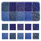 KINGSHINE Approx 5000pcs 12/0 Glass Seed Beads for Jewelry Making, 2mm Mix 10 Colors Tube Bead Glass Bugle Bead Waist Beads Kit 