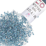 Miyuki Delica Seed Beads - Size 11/0 (1.6 mm), DB0058, Lined Light Blue AB, 7.2 g, Approx. 1440 Beads, Made in Japan