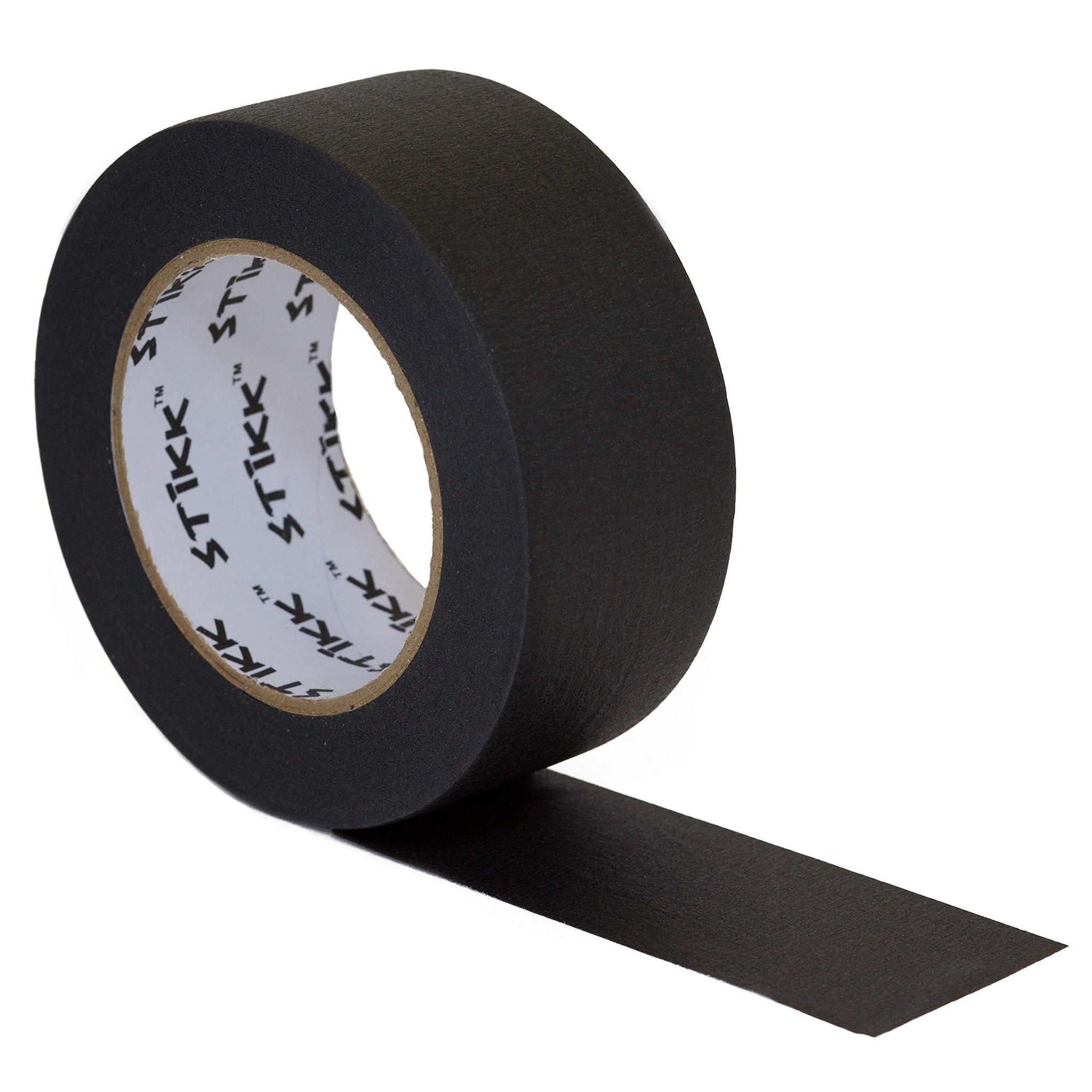1 Pack 2 inch x 60yd STIKK Black Painters Tape 14 Day Easy Removal Trim Edge Finishing Decorative Marking Masking Tape (1.88 i