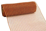 10 inch x 30 feet Deco Poly Mesh Ribbon Metallic Brown and copper : RE130104