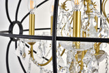 Living District Cordelia 6-Light Transitional Metal Pendant In Black And Gold
