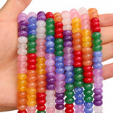 BONNY BOXX 1 Strand Natural 5 * 8mm Mulitcolor Rondelle Beads, Natural Abacus Disk Stone Beads Loose Spacer Gemstone for DIY Bra
