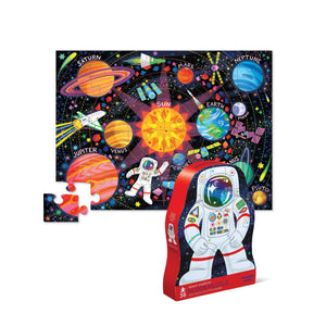 Crocodile Creek 36-Piece Jigsaw Floor Puzzle - Fun Floor Puzzles For Kids Ages 3-5 - Heavy-Duty Shaped Box For Storage - Space E