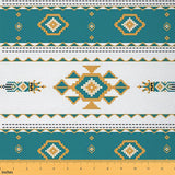 Boho Lattice Fabric By The Yard, Aztec Upholstery Fabric, Bohemian Navajo Ethnic Retro Yellow Striped Exotic Western Tribal Deco