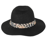 Fabseasons Stylish Unisex Fedora Sun Hat & Cap Wide Brim For Summer Sun Protection, Foldable For Travel! Black