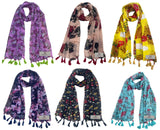 Fusfus WomenS Printed Chiffon Scarves And Stoles, Free Size(Multicolour, Fs2303) Pack Of 6 (Multicolor3)