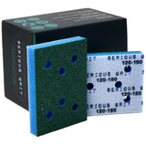 Serious Grit - 3 x 4 Foam Abrasive 120-150 Finish Sanding Pads - Fits Surfprep, Uneeda Ekasand, & Mirka - 1/2 Thick Soft Foam Ho
