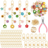 AUGSUN 189Pcs Keychain Making Kit, Charm Jewelry Chain Making Crafts Including 60 Charms 12 Keychain Clips Hooks 15 Extender Cha