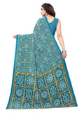 Satrani Womens Georgette Saree (2152St704_Teal Blue)