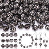 200 Pcs Hematite Rhinestone Beads for Jewelry Making, Sparkle Crystal Clay Christmas for Bracelet Baseball Necklace Earring Craf