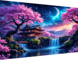 igoodom Large Diamond Painting, Large Cherry Blossoms Diamond Art Kits for Adults, Full Drill Round Big Diamond Painting, DIY Ge
