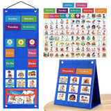 PITCOTT Visual Schedule for Kids Chore Chart,103 Daily Schedule Board Routine Pocket Chart Cards for Toddlers,Autism Learning Ma
