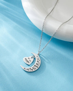 HOFOYA I Love You To The Moon And Back Stainless Steel Chain Necklace Jewelry Gifts for Mom Auntie Sister Daughter Grandma,Birth