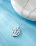 HOFOYA I Love You To The Moon And Back Stainless Steel Chain Necklace Jewelry Gifts for Mom Auntie Sister Daughter Grandma,Birth