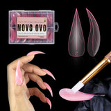NOVO OVO Curved Stiletto 3D PINK Nail Dual Forms for Poly Gel Extension of Eagle Claw, XL XXL Hawk Curve Sculptural Acrylic Nail