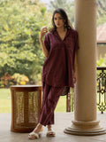 Gosriki Women'S Rayon Viscose Straight Solid Kurta With Pant (Wareya Wine-Gs_L_Wine_Large),Wine,,B0F6347J26