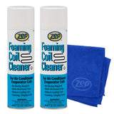Zep Foaming Coil Cleaner 18 oz (2 Pack) & Microfiber Rag
