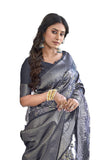 Glory Sarees Womens Banarasi Silk Saree With Blouse Piece (Banarasi_Saree133_Grey)