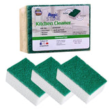 COMPAC HOME MagicStone Kitchen Cleaner Scrub 2Sided Scouring Stone, Easily Removes Stubborn Food Grime, Grease, 4 Count, Whi