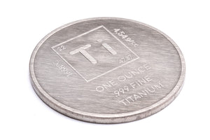 1 Troy Oz Titanium Round - .999 Pure Chemistry Element Design by Unique Metals