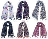 Fusfus WomenS Printed Chiffon Scarves And Stoles, Free Size(Multicolour, Fs1031) Pack Of 6 (Multicolor1)