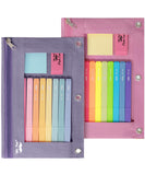 Mr. Pen- Pencil Pouch for 3 Ring Binder, 2 Pack, Lavender and Pink