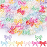 HINZIC 200pcs Colorful Bow Beads 18x14mm 3D Cute Acrylic Beadable Bowknot Aesthetic Charms Bulk Supplies for Pens Keychain Brace