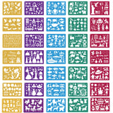 Stencils for Kids,35 PCS Drawing Stencils Templates Kids Reusable Plastic Stencils with Variety of Themes/Shapes,Girls Boys Chri