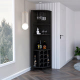Essential Corner Bar Cabinet -Living Room -Black