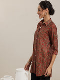 Libas Women'S Silk Blend Ethnic Motifs Regular Kurti (29612 Rust Rust M