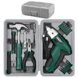 Hi-Spec 19pc 3.6V Green USB Small Power Screwdriver & Home DIY Tool Kit Set. Cordless & Rechargeable Electric Screwdriver and Co