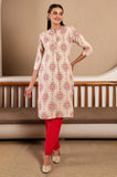 W Beige Floral Printed Regular Kurta For Women Beige M