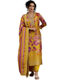 Libas Women's Silk Blend Kurta Set (27602_Mustard