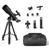 Amazon Basics 70mm Aperture 400mm AZ Mount Telescope with Smartphone Adapter, Multi-Coated Optics, 18X-120X Magnification, Light