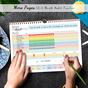 gisgfim Habit Tracker Calendar Motivational Habit Tracking Journal Inspirational Goal Planner with Spiral Binding Beautiful Week