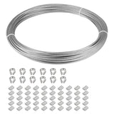 1/16 Stainless Steel 304 Cable Wire Rope 100FT and Aluminum Sleeve Thimble