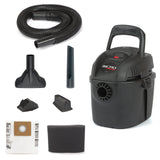 ShopVac 2021005, Micro Wet Dry Vacuum, 1 Gallon, 1.25 in Diameter x 4 Ft Hose, 50 CFM, Multicolor, (1 Pack)