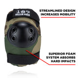 187 Killer Pads Skateboarding Knee Pads, Elbow Pads, And Wrist Guards, Six Pack Pad Set, Camo, Junior