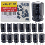 470uF 16V 8x11.5mm Rubycon Electrolytic Capacitor Low ESR 0.13O Long Life 36yrs at 55 Degree C mfd mircofarad Micro Farad Radial
