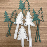 3Pcs Tree Christmas Metal Die Cuts,Christmas Tree Cedar Cutting Dies Cut Stencils For Diy Scrapbooking Photo Decorative Embossin