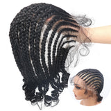 lumeng DIY Cornrow Box Short Braided Wigs for Black Women On-Trend Knotless Hand Tied HD Full Lace Boho Braid Wig with Baby Hair